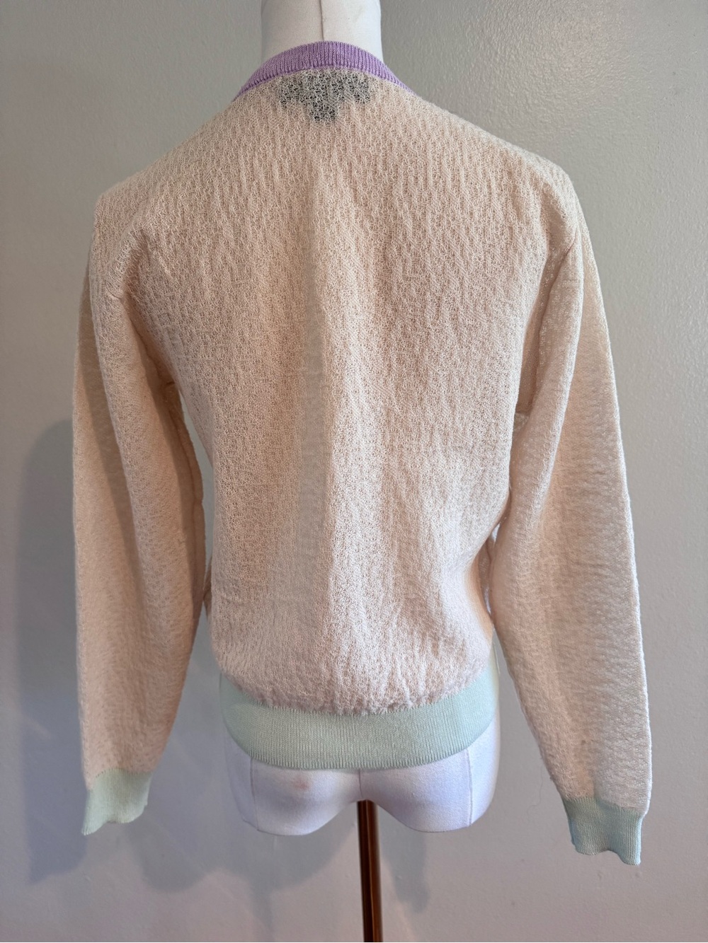Zara Pastel Colorblock Open Knit Cardigan Size Small - Picture 3 of 10
